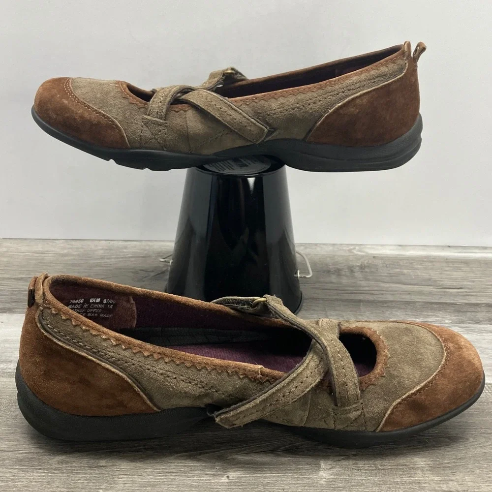 Privo by Clarks Womens Brown Suede Mary Jane Flats Comfort Shoes 76450 Size 8.5M - Picture 2 of 7